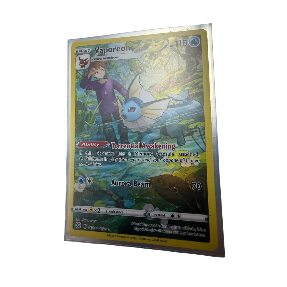 Pokemon Vaporeon TG02/TG30 Brilliant Stars Trainer Gallery Holo Rare Card NM